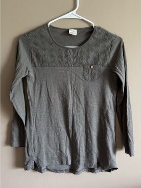 ZARA Girls Gray Long Sleeve Top, Size Girls 9/10